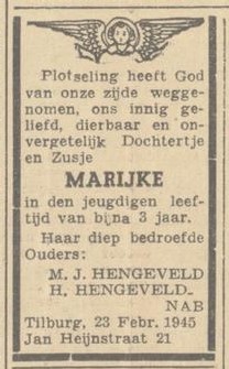 Overlijdensadvertentie Marijke op 28-02-1945 in Oost-Brabant - kopie.jpg